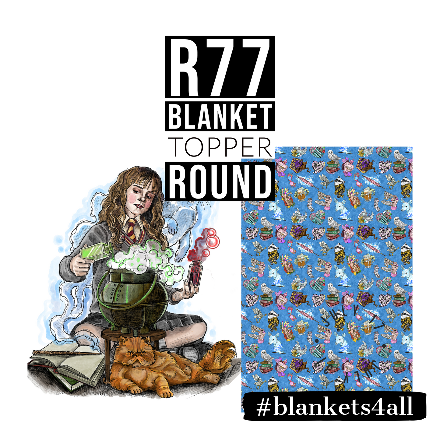 Wizard World - Hermoine - Childrens Blanket Panel 58W x 36H