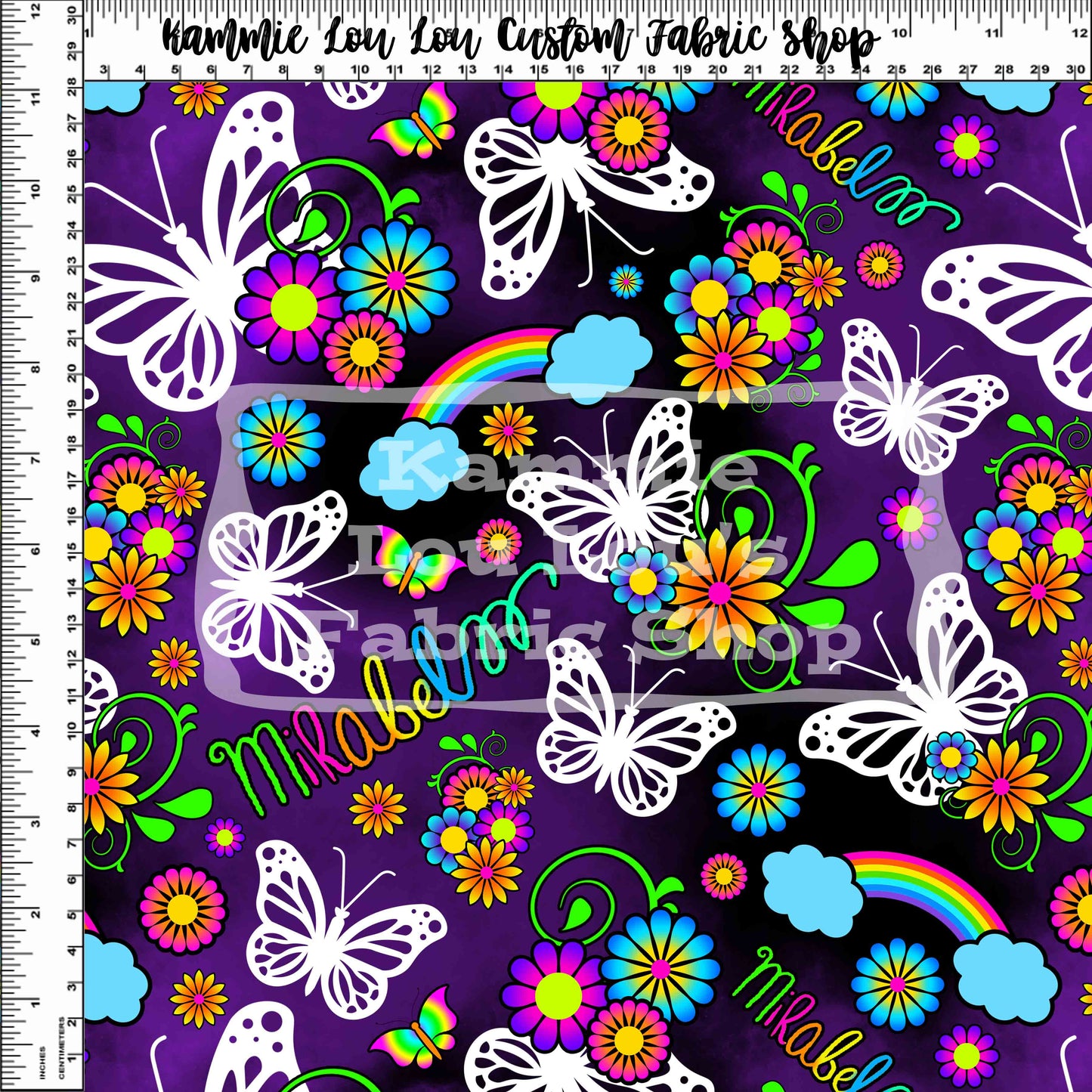 La Familia - Butterflies & Flowers - Purple