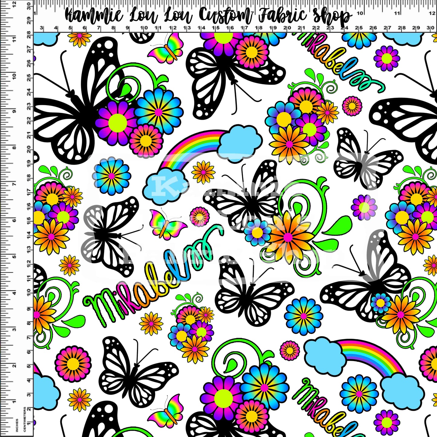 La Familia - Butterflies & Flowers - White