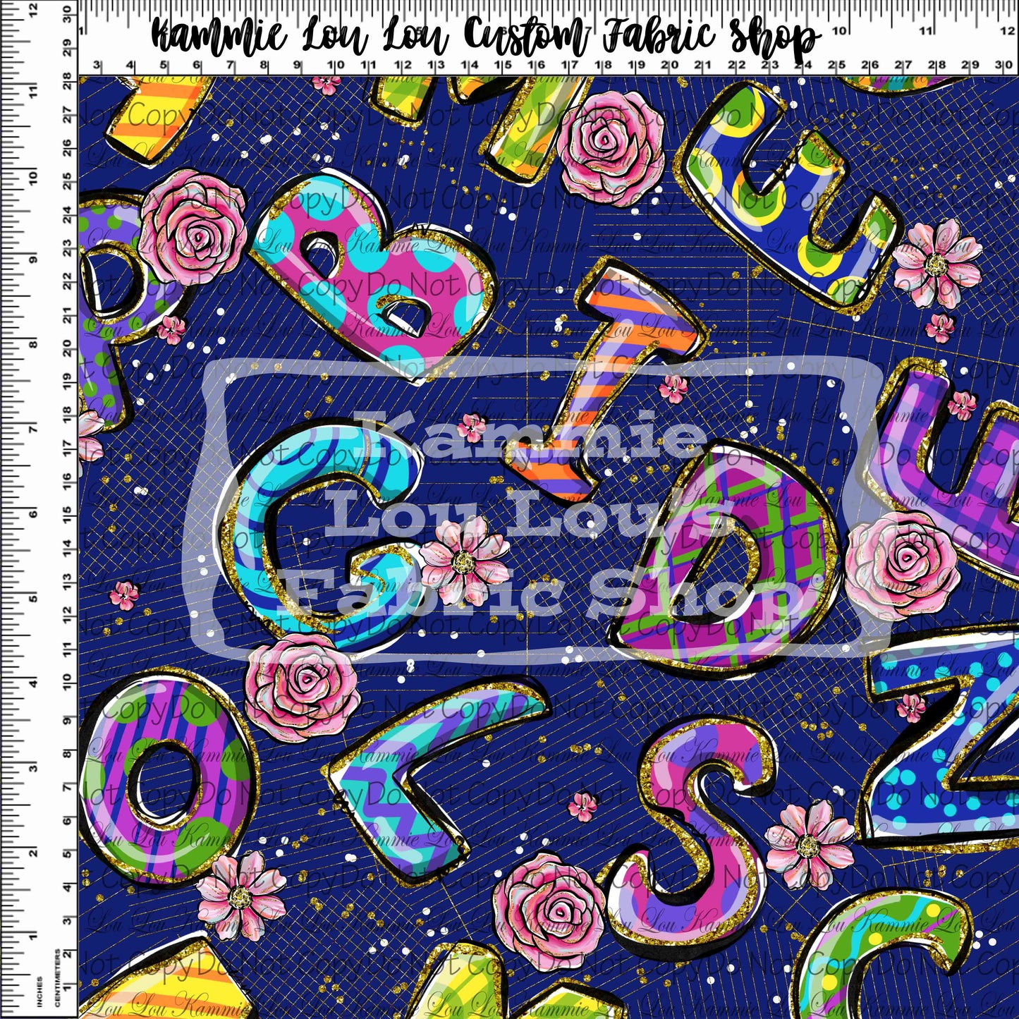 R117 Back to School Little Dolls - Letter Toss Navy