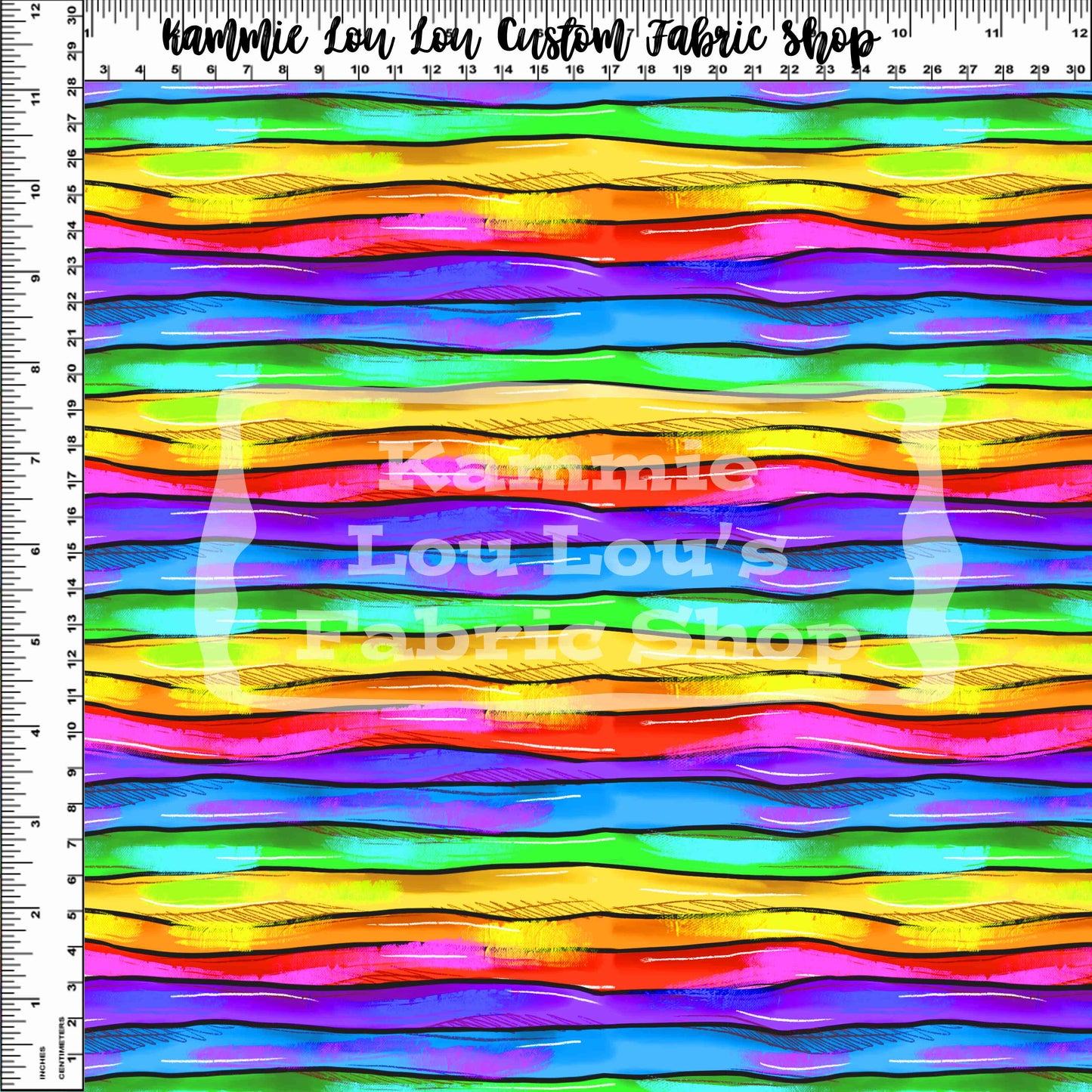R121 Merry & Bright Ponies - Rainbow Stripes