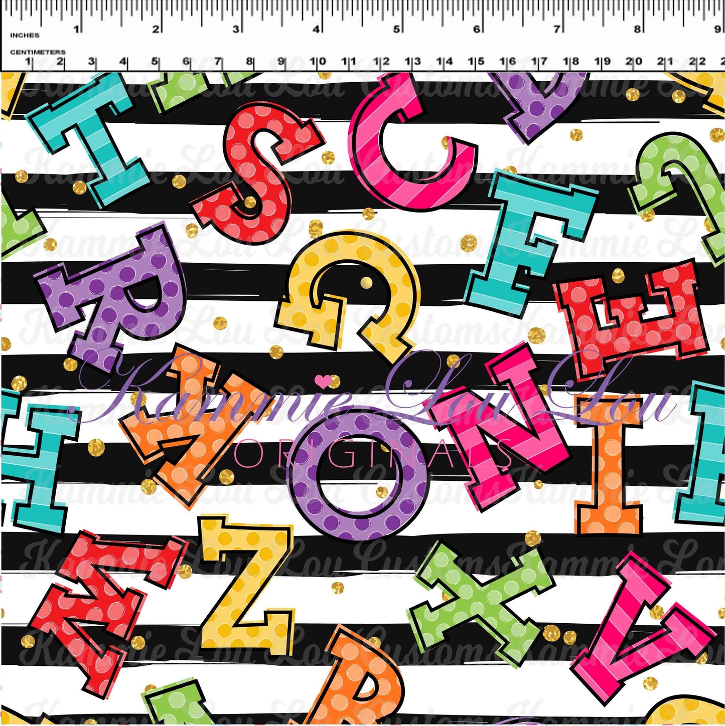 School Days - Blackboard Collection - Letter Toss Stripes