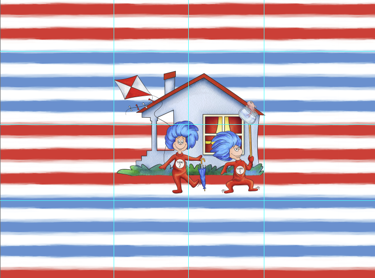 One Rainy Day - House Stripes - Panel - CHILD