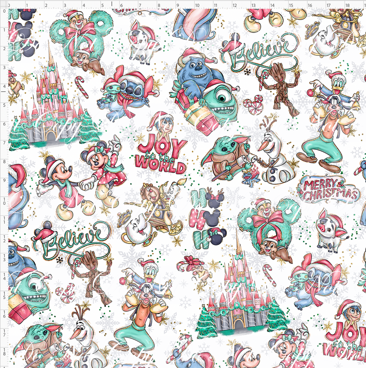Advent Christmas Collection - Tossed - grey snowflake - large scale