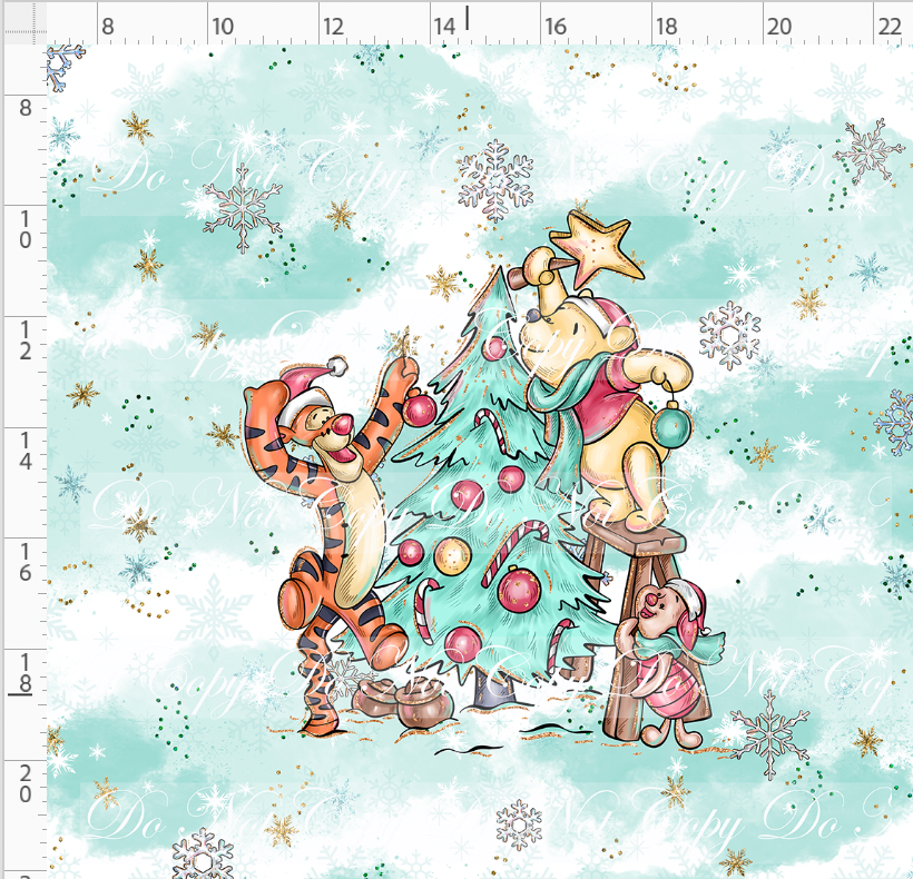 Advent Christmas Collection - panel - blue - bear crew - adult