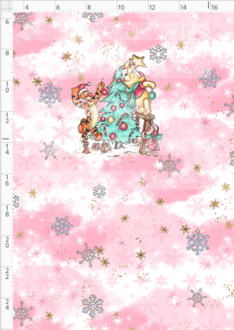 Advent Christmas Collection - panel - pink - bear crew - child