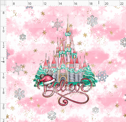 Advent Christmas Collection - panel - pink - believe - adult
