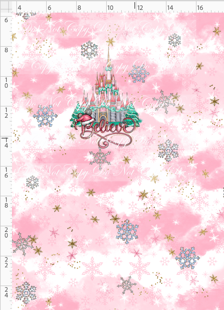 Advent Christmas Collection - panel - pink - believe - child
