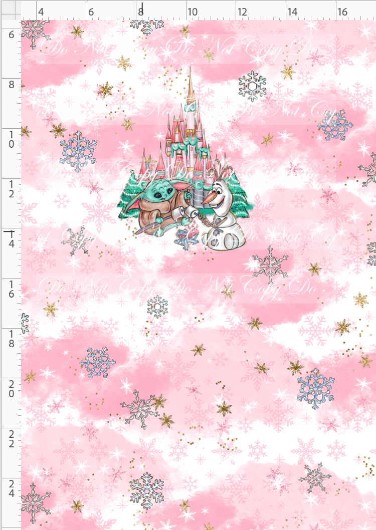 Advent Christmas Collection - panel - pink - camp fire - child