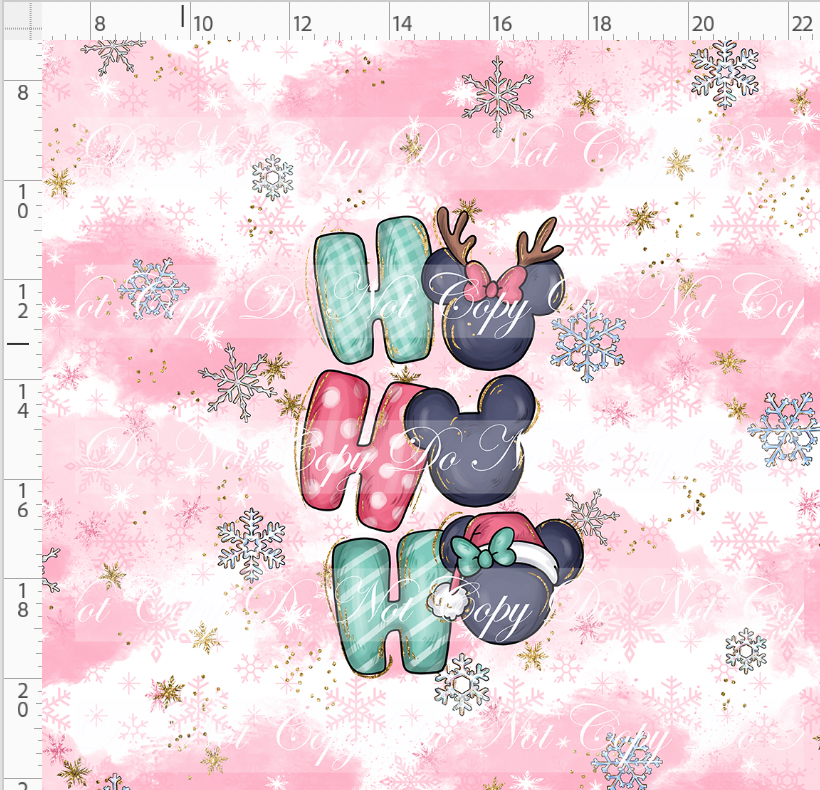 Advent Christmas Collection - panel - pink - hoho - adult
