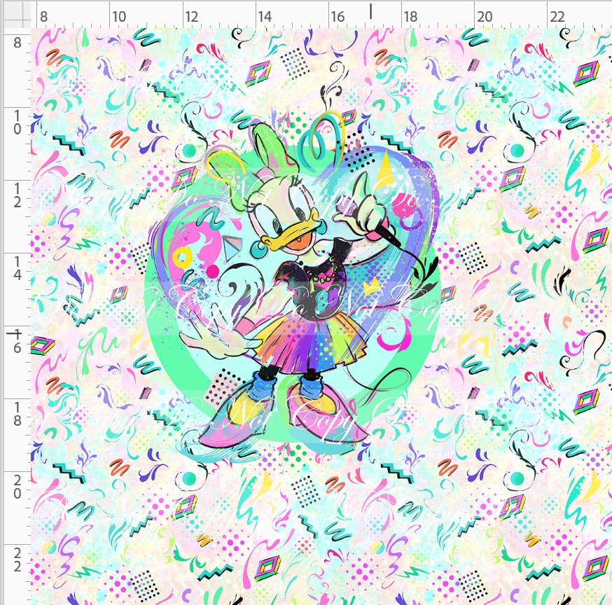 Artistic 80s-Panel-Light Pastel-Girl Duck-adult