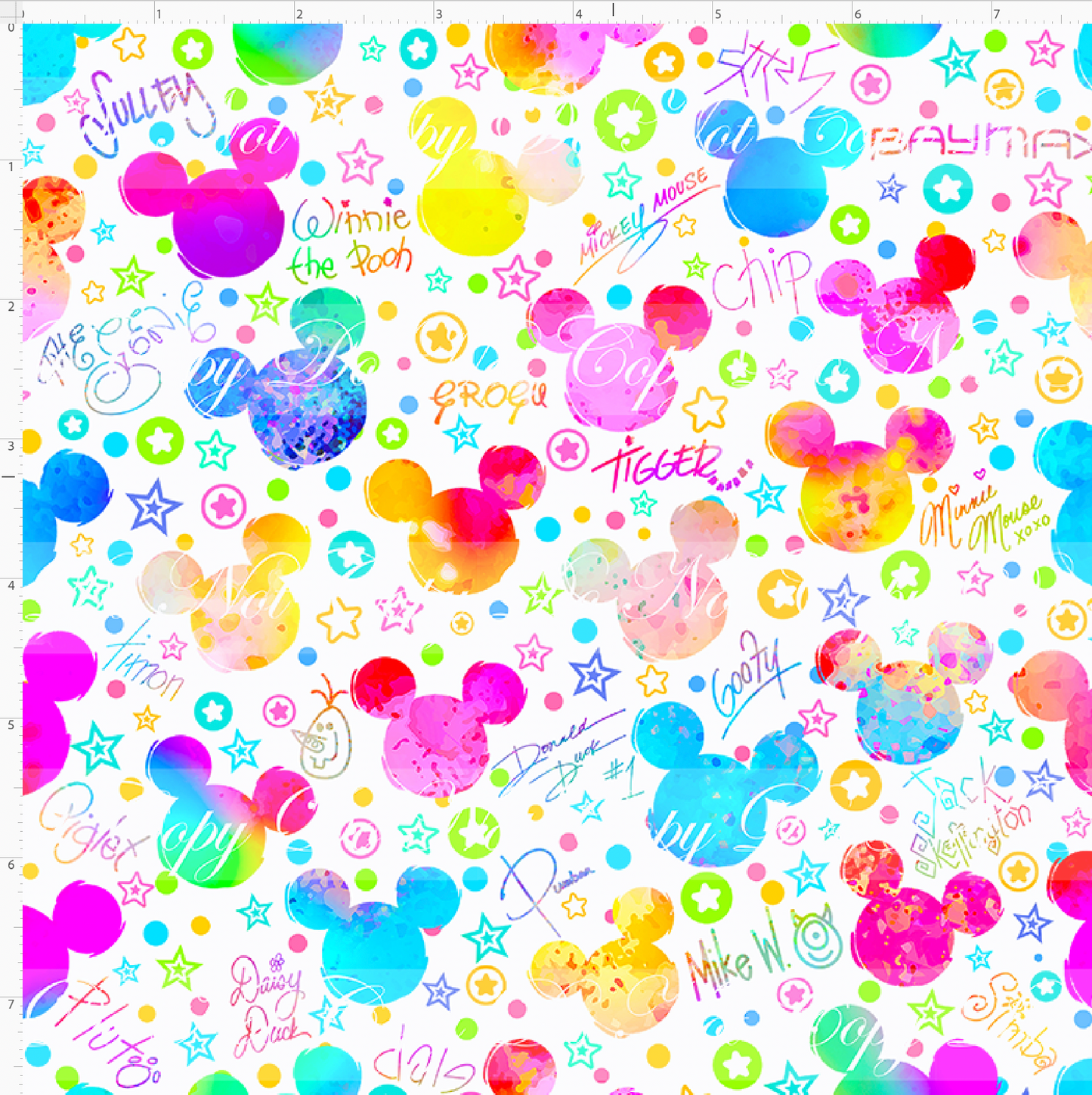 Autographs & Icons - Mouse heads with colorful signatures - white