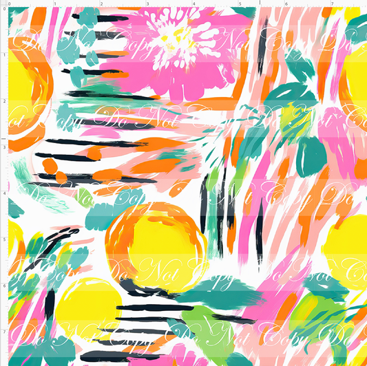 Bold Florals - Neon - Floral & Oranges - REGULAR SCALE