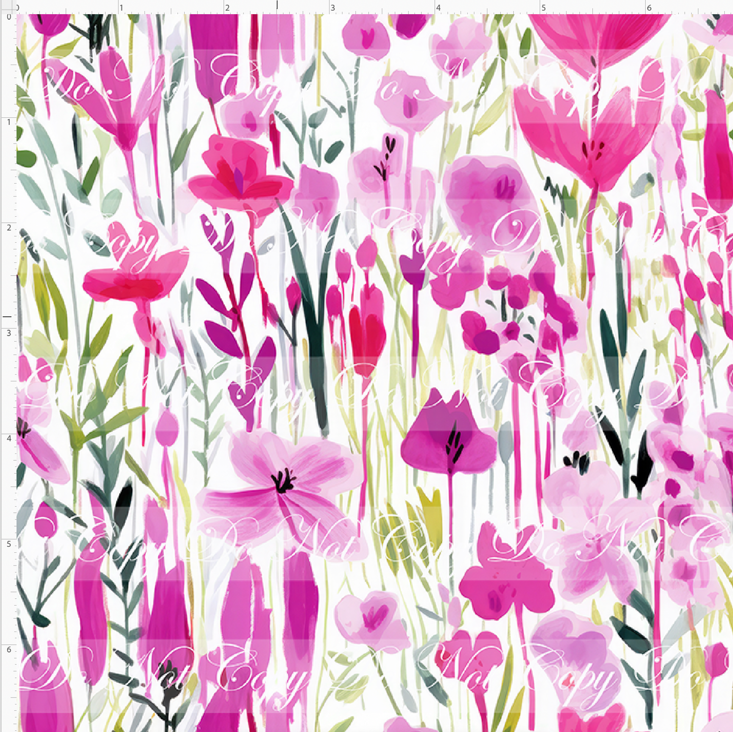 Bold Florals - Wildflowers - Pinks & Green - SMALL SCALE