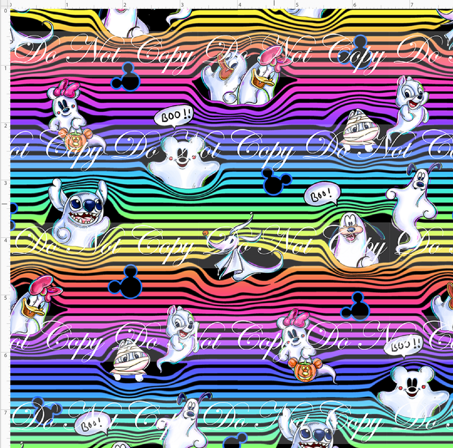Boo-tiful Spirits-Character Stripes- Rainbow- Small Scale