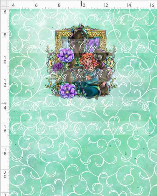 Brave at Heart - panel - sea foam - frame - CHILD