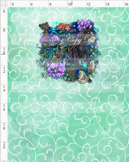 Brave at Heart - panel - sea foam - horse - CHILD