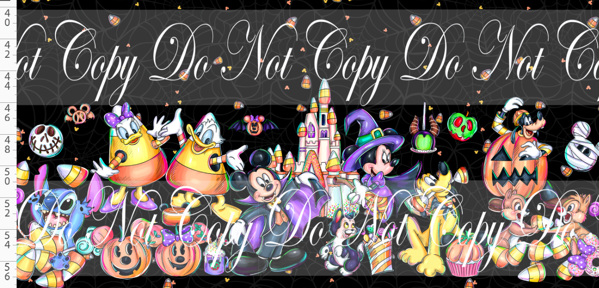 Candy Corn Friends-Double Border-black