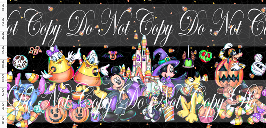 Candy Corn Friends-Double Border-black