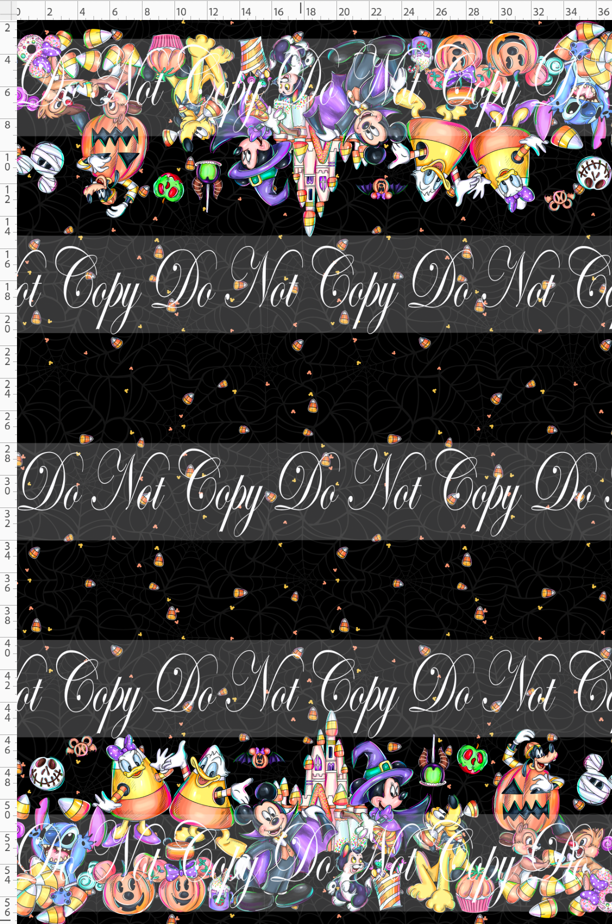 Candy Corn Friends-Double Border-black
