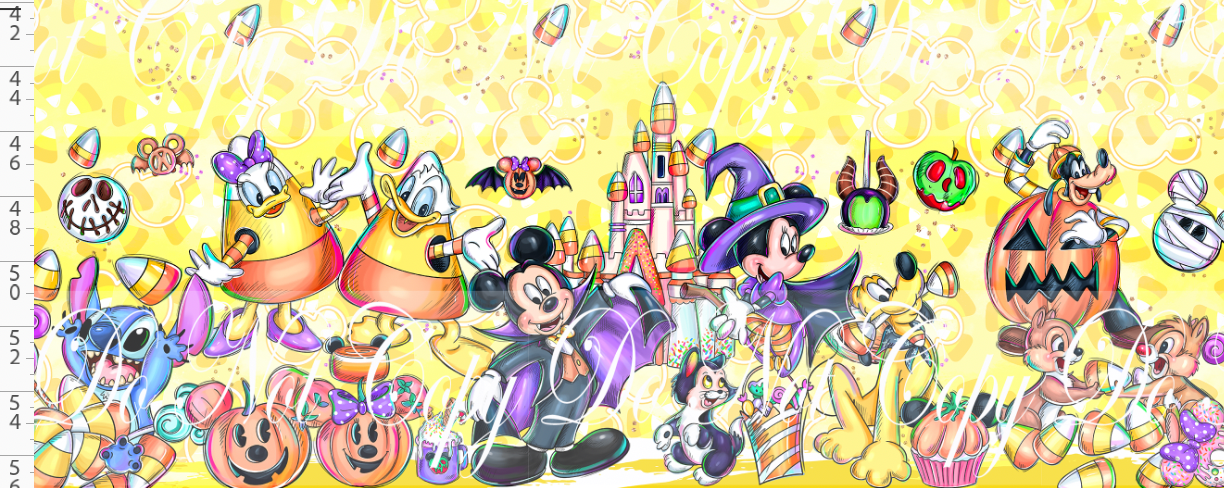 Candy Corn Friends-Double Border-yellow