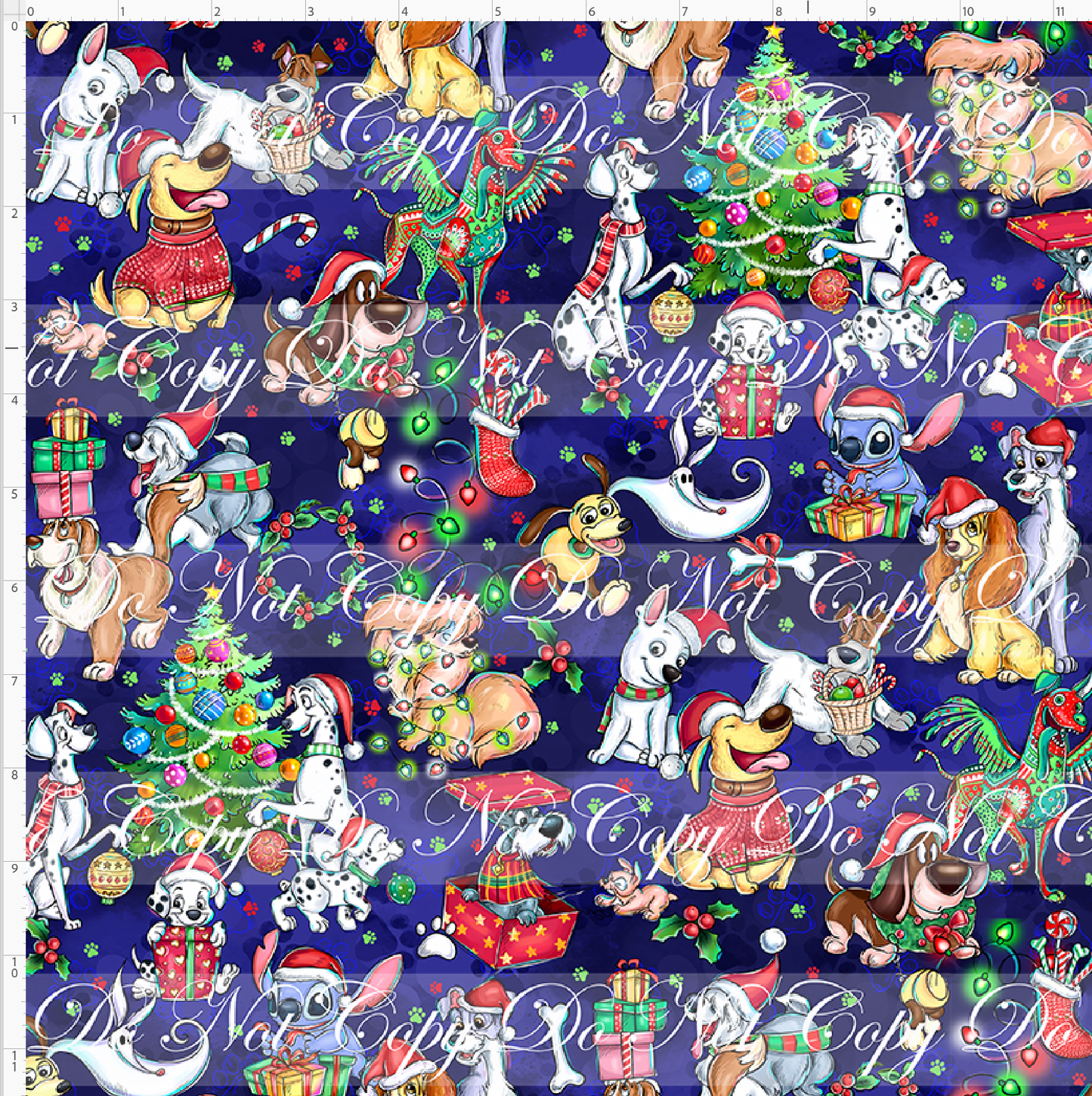Christmas Dogs - Main - Navy - REGULAR SCALE