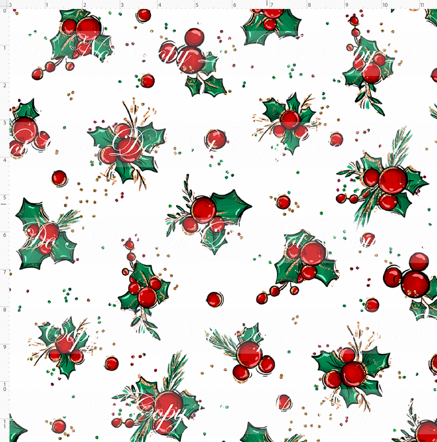 Christmas Mouse Classic - holly - white - regular scale