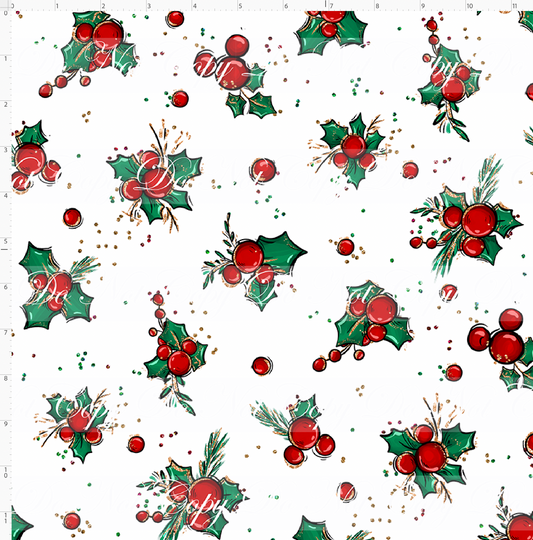 Christmas Mouse Classic - holly - white - regular scale
