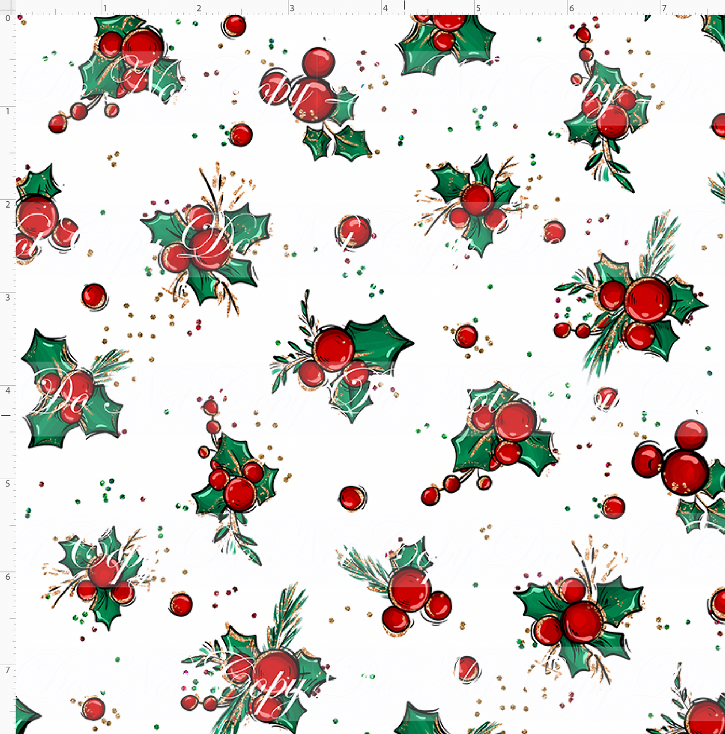 Christmas Mouse Classic - holly - white - small scale