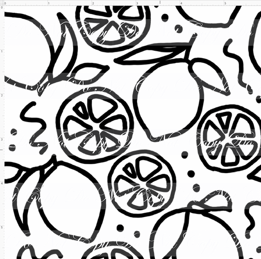 Citrus Bloom - Black and White - Small Scale