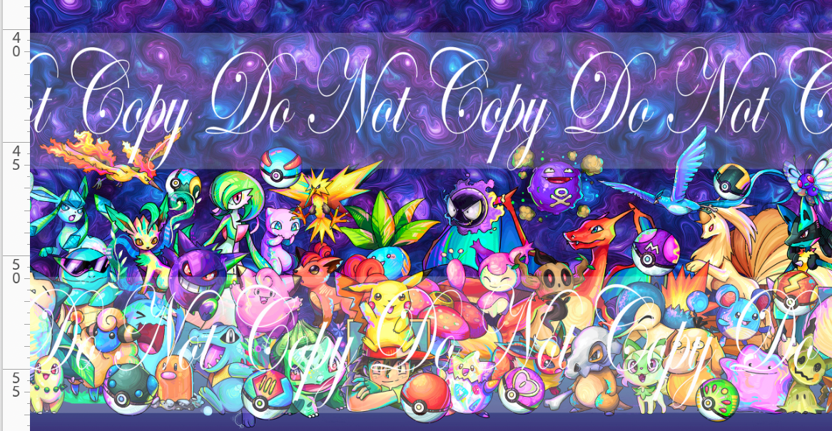Elemental Critters - double border - navy purple background