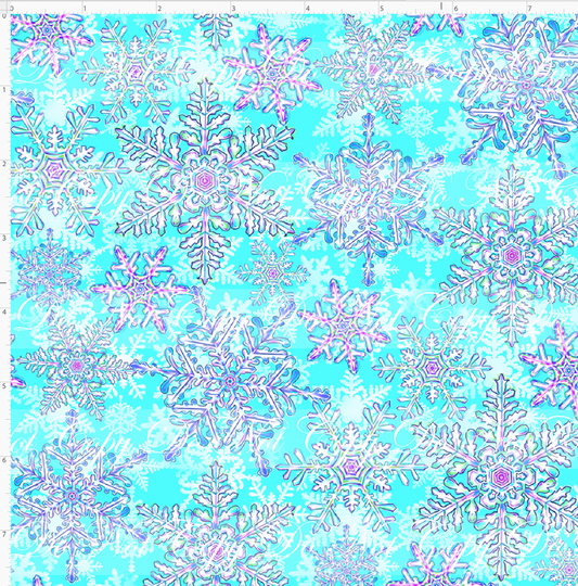 Enchanted Forrest - snowflakes - aqua