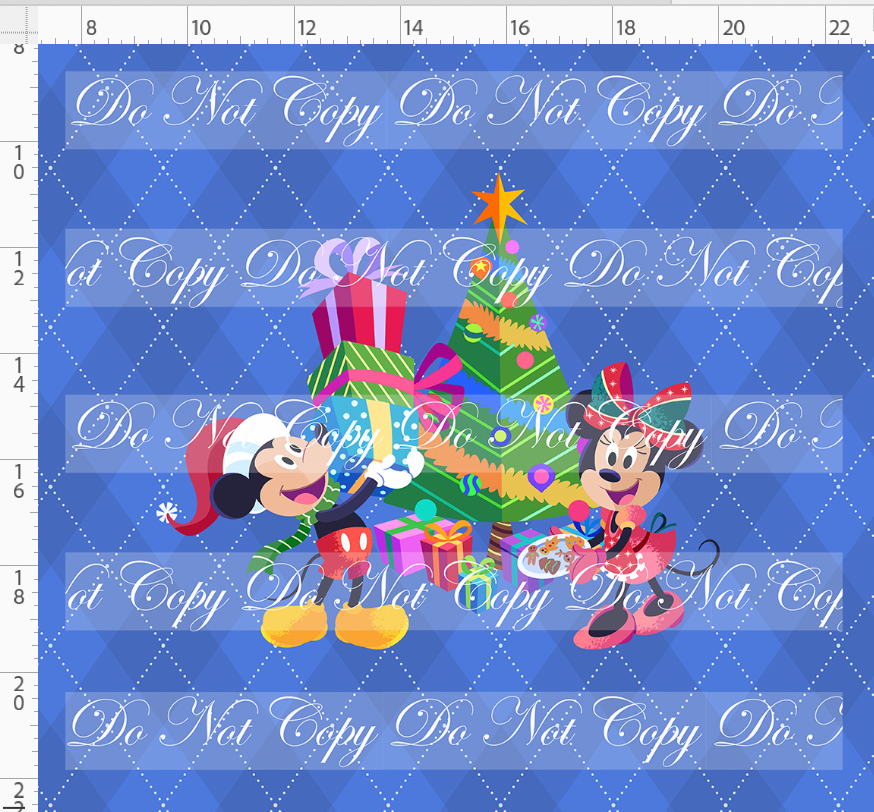 Festive Christmas-Panel-Mice-Cornflower-Adult
