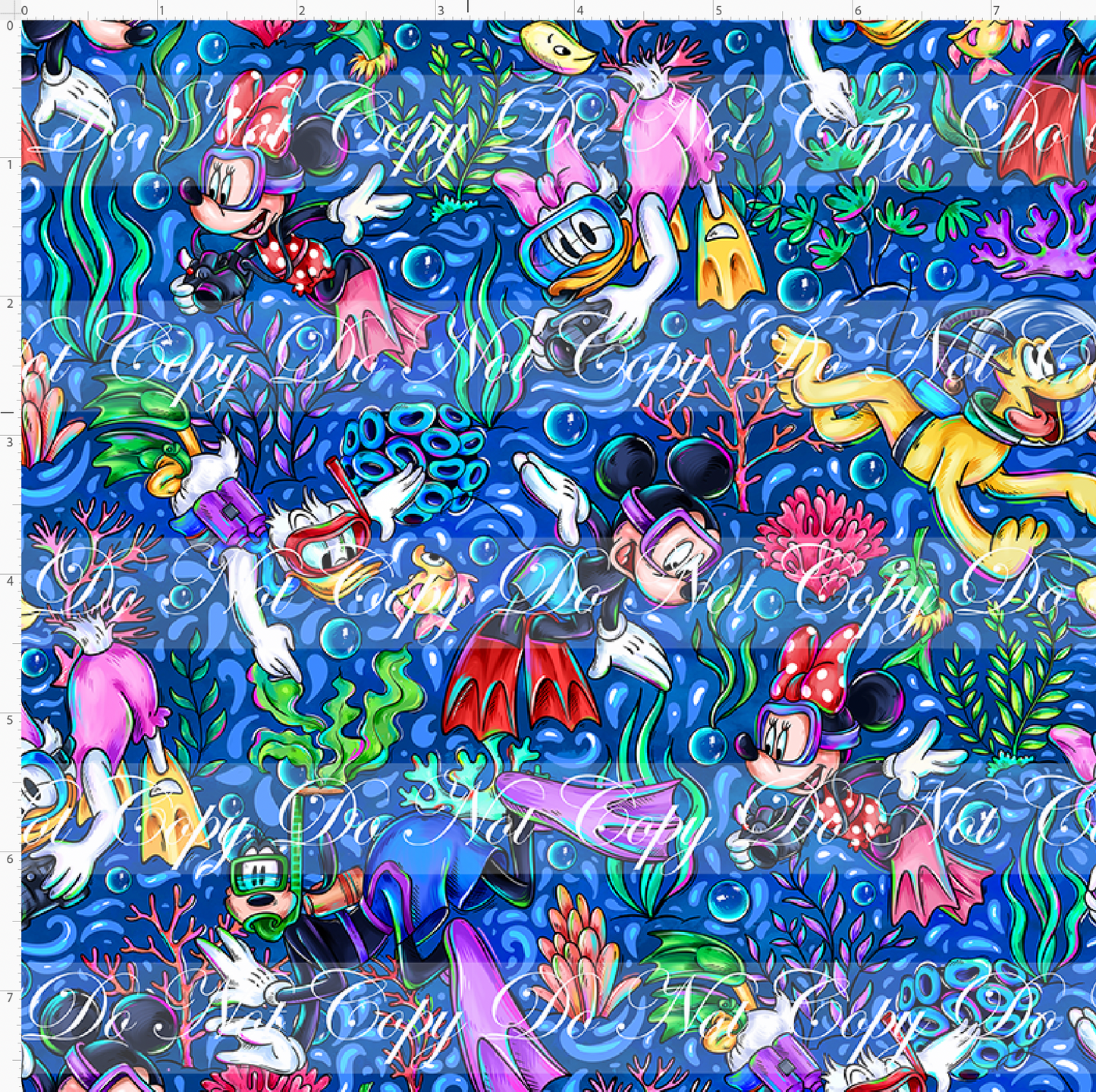 Fins and Friends - Friends with coral - dark blue - small scale