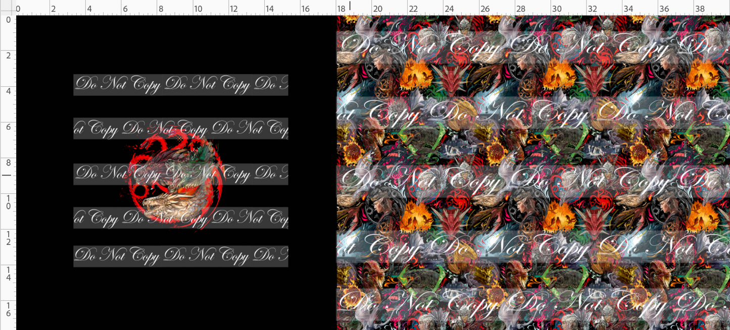 Fire and Blood-3 dragons-Blue-Bag Maker Roll-small scale