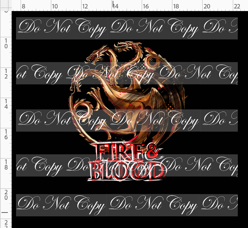 Fire and Blood-Panel-gold symbol fire and blood-black-adult