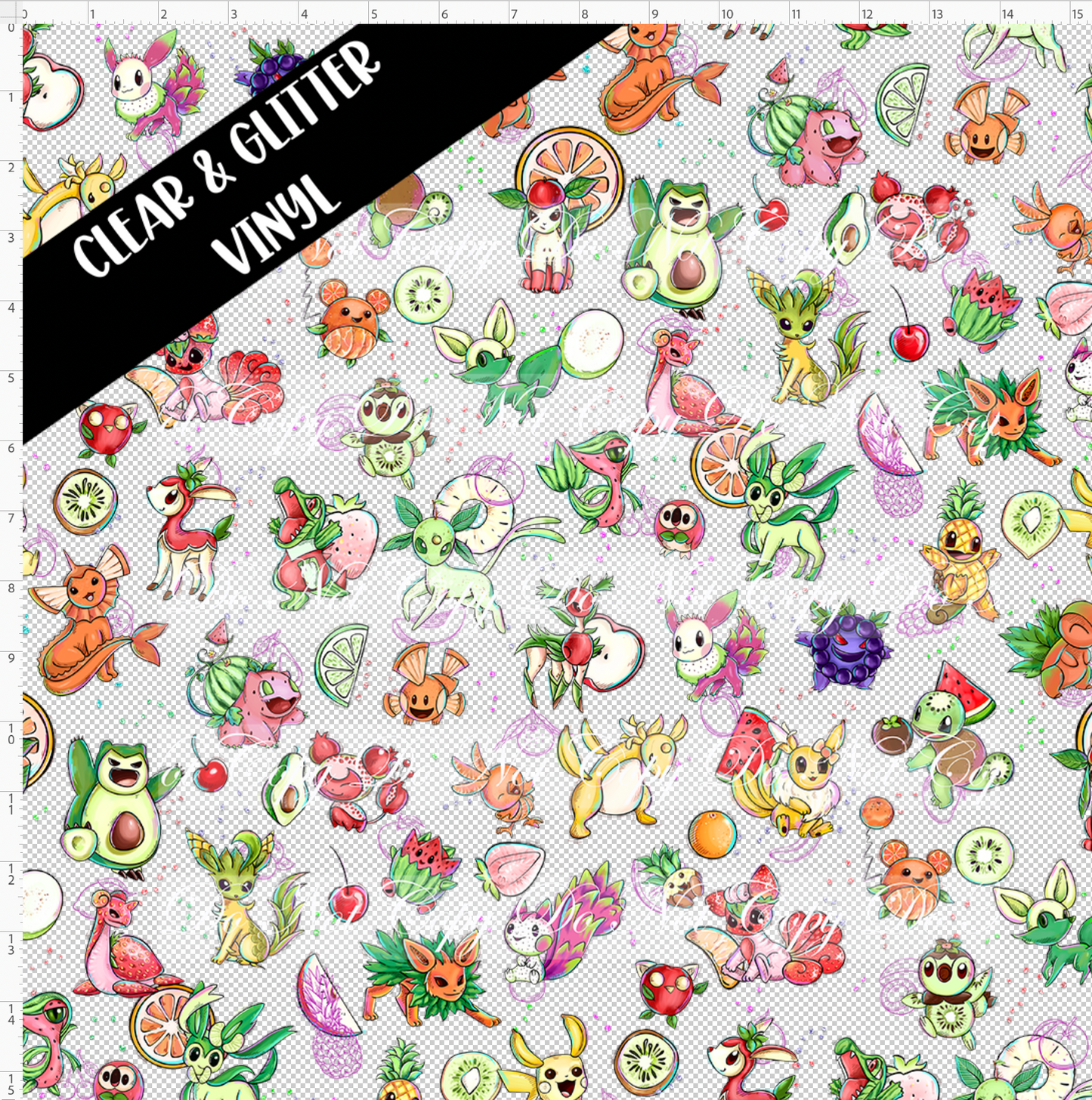 Fruity Critters-Main-Regular Scale-CLEAR & GLITTER VINYL