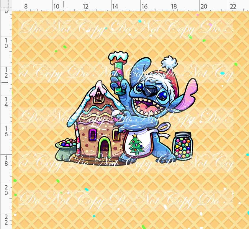 Gingerbread 626 - Panel - House - waffle - adult