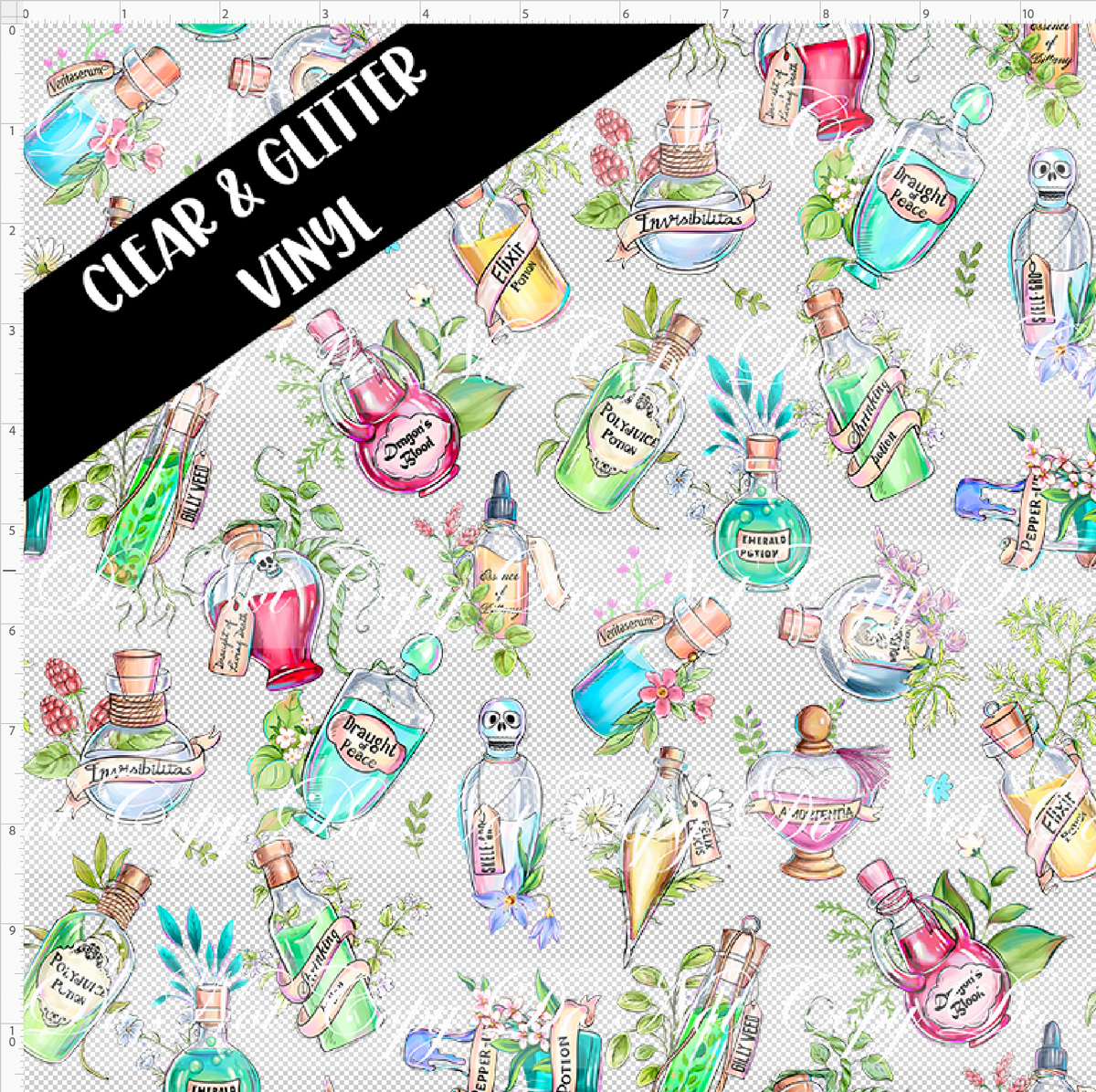 HP Magic-Potions-White-Small Scale- CLEAR & GLITTER VINYL