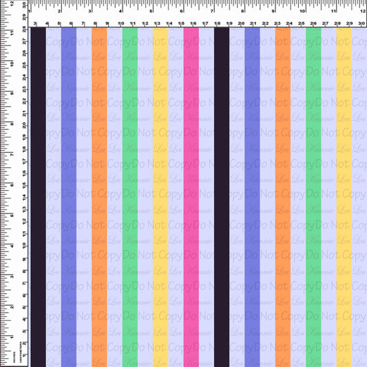 Halloween Cruise - Half Inch Stripes - Purple