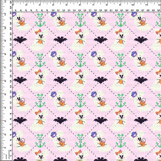 Halloween Cruise - Pink Argyle - Small Scale