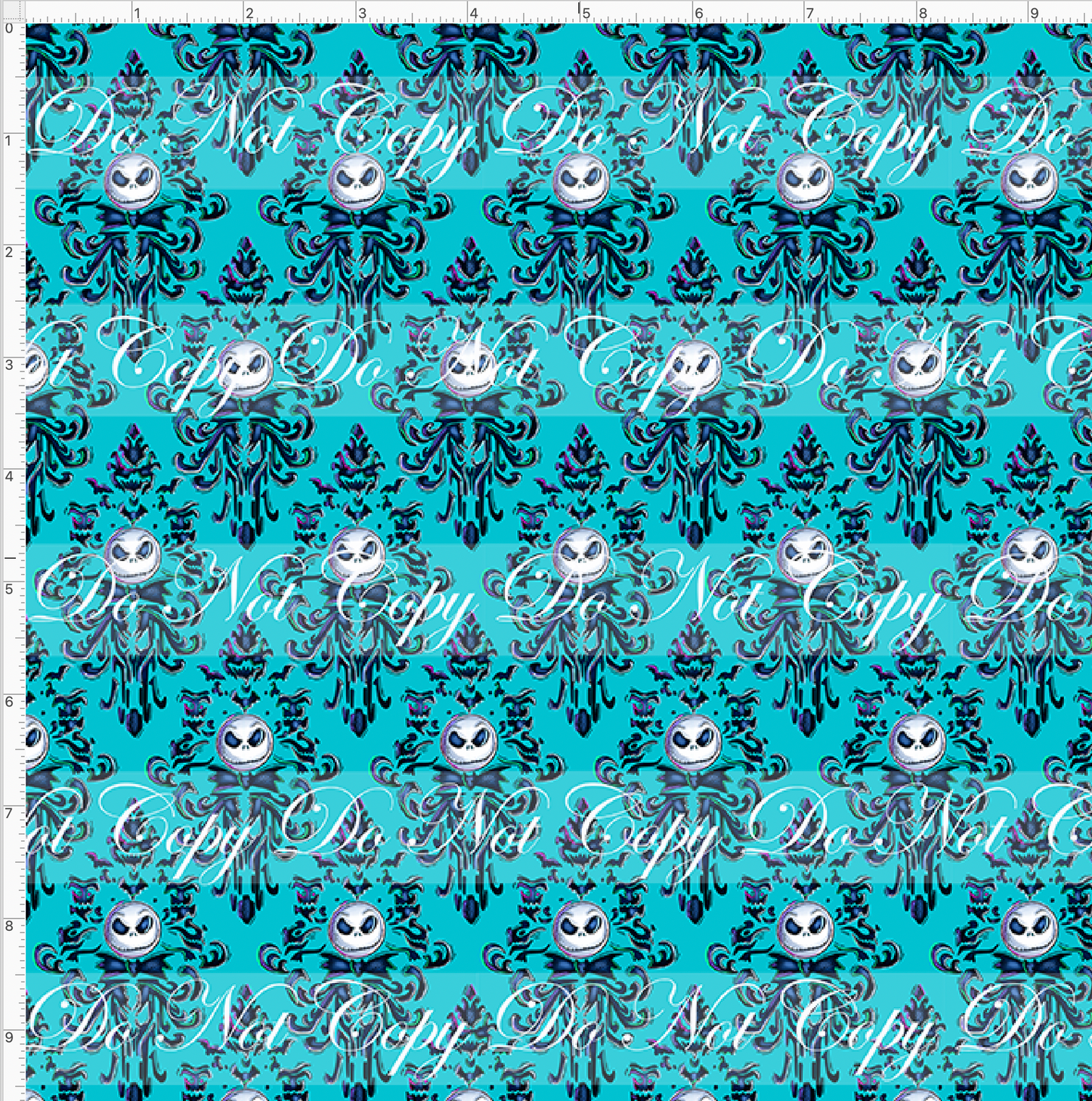 Haunted Jack-wallpaper-Teal-Regular Scale