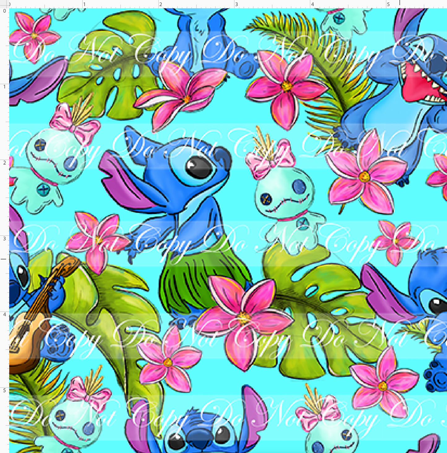 Hawaiian Adventures - Main Design - Regular Scale - Aqua