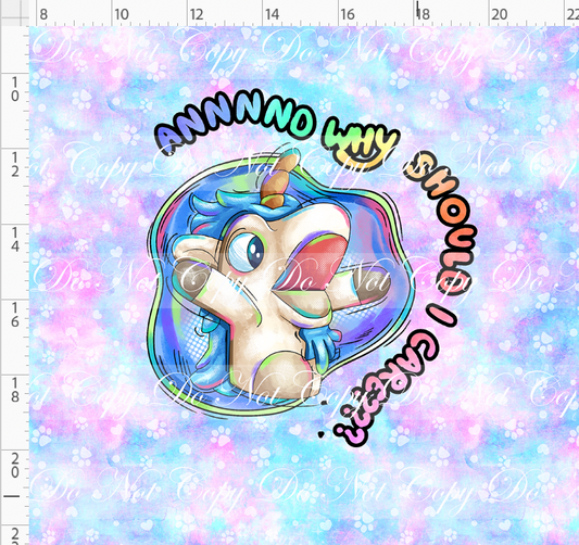 Heeler Hideaway - Panel - Unicorse - Blue Purple - adult