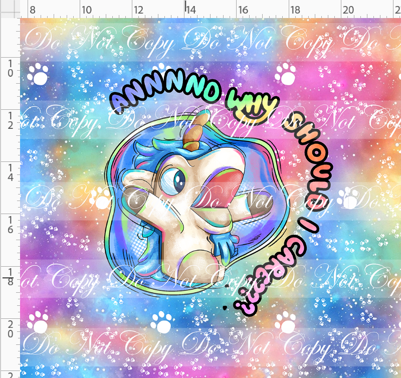 Heeler Hideaway - Panel - Unicorse - Bright Rainbow - adult