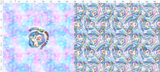 Heeler Hideaway - unicorse - Blue Purple - Bag Maker Roll - small scale 6x6 max image