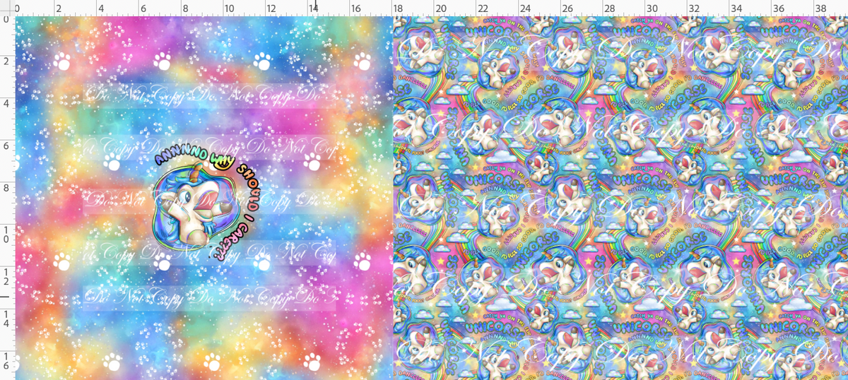 Heeler Hideaway - unicorse - bright rainbow - Bag Maker Roll - small scale 6x6 max image