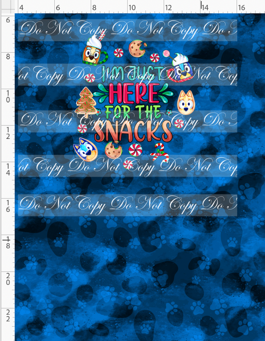 RETAIL LISTING: Heeler Holidays - panel - navy - snacks - CHILD