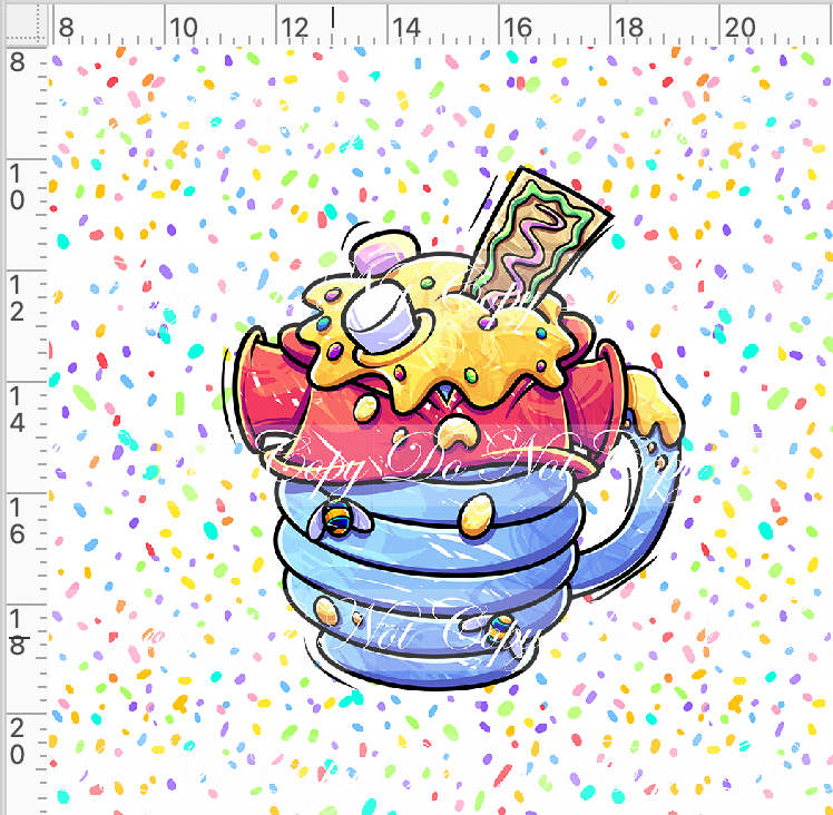 Hot Cocoa - Panel - White - Bear cup - Adult