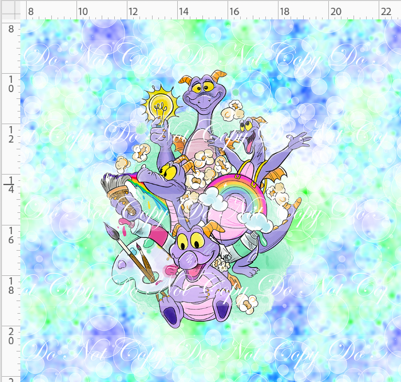 RETAIL LISTING: Imagination Dragon - Panel - Blue Green - ADULT